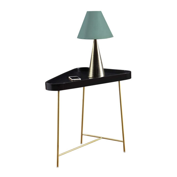 Lunar Black and Gold Triangle End Table, image 4