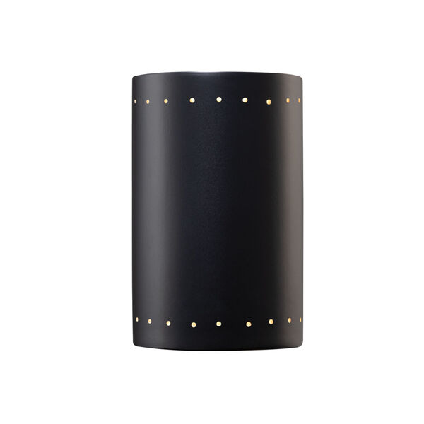 Ambiance Carbon Matte Black Eight-Inch Closed Top and Bottom GU24 LED Cylinder Outdoor Wall Sconce, image 1