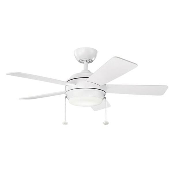 Gladstone Matte White 42-Inch LED Ceiling Fan with Light Kit, image 1
