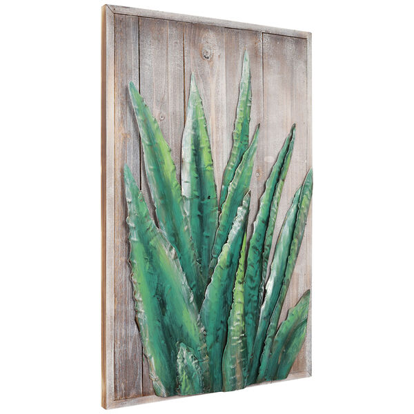 Succulent 1 Hand Painted Solid Wood Framed Wall Art, image 3