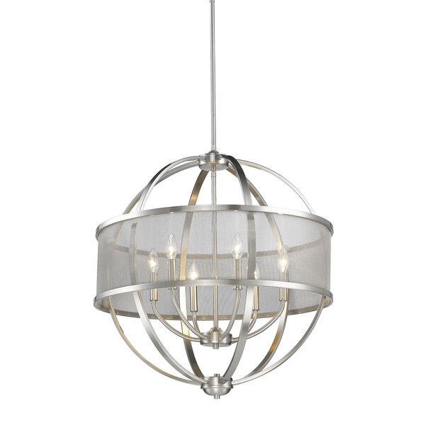 Colson Pewter Six-Light Chandelier, image 2
