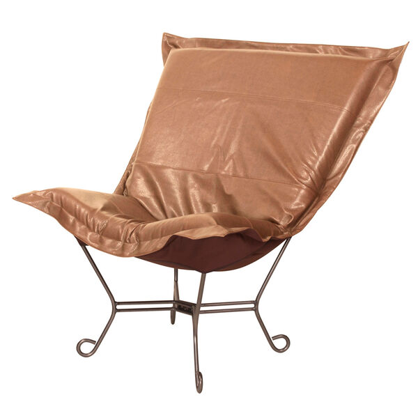 Avanti Bronze 40-Inch Puff Chair with Titanium Frame, image 1