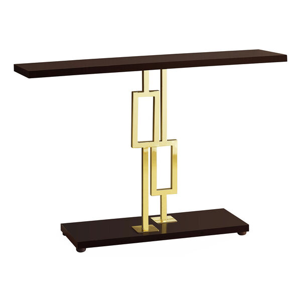 Cappuccino and Gold 12-Inch Accent Table, image 1