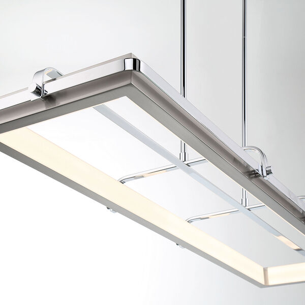 Annilo Chrome and Nickel LED Rectangle Chandelier, image 3