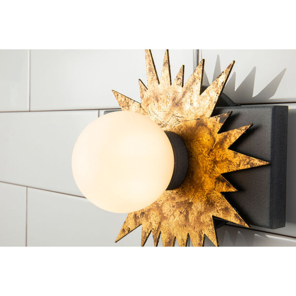 Soleil Weather Zinc Gold Leaf with Antique One-Light LED Wall Sconce, image 4