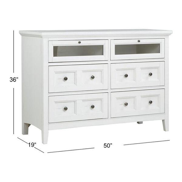 Heron Cove Relaxed Traditional Soft White Media Chest, image 4