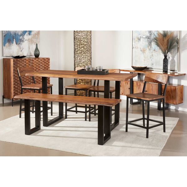 Brownstone III Nut Brown and Black Counter Height Dining Table, image 5