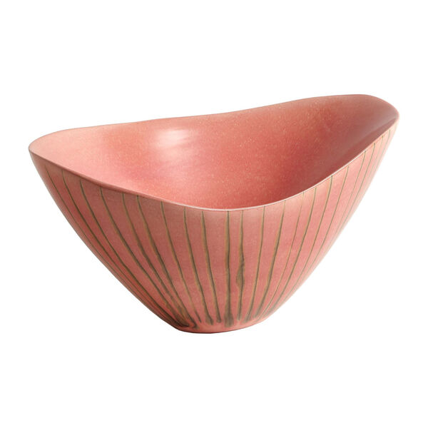 Studio A Home Brown and Pink Striped Melon Bowl, image 5