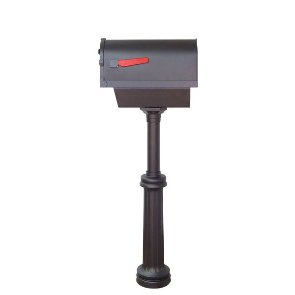Savannah Curbside Mailbox with Paper Tube and Bradford Mailbox Post in Black, image 4