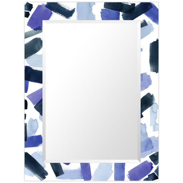 Cerulean Strokes Blue 40 x 30-Inch Rectangular Beveled Wall Mirror, image 6