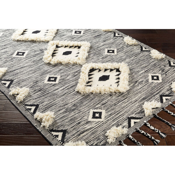 Apache Black and Cream Rectangle  Hand Woven 5 Ft. x 7 Ft. 6 In. Rug, image 2