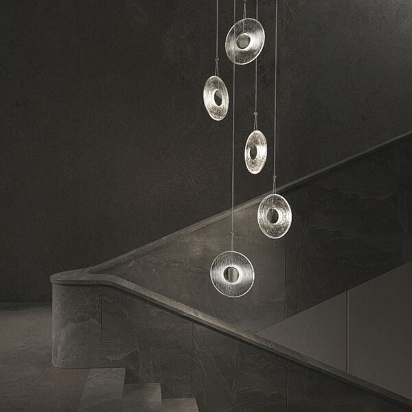Meclisse Satin Black LED Pendant with Clear Glass, image 2