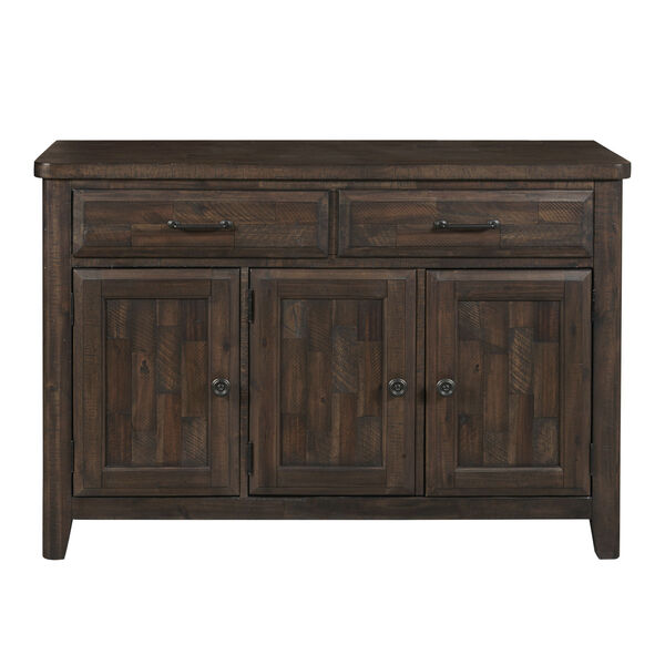 Sawmill Distressed Espresso Three-Door Farmhouse Buffet with Storage Drawers, image 1