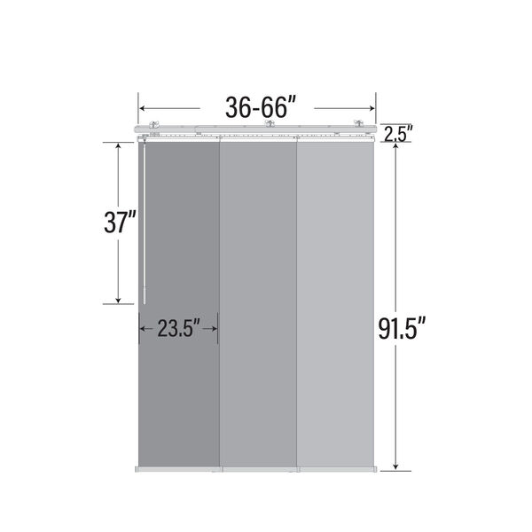 Woven Gray Three-Panel Single Rail Panel Track 66 x 91, image 5