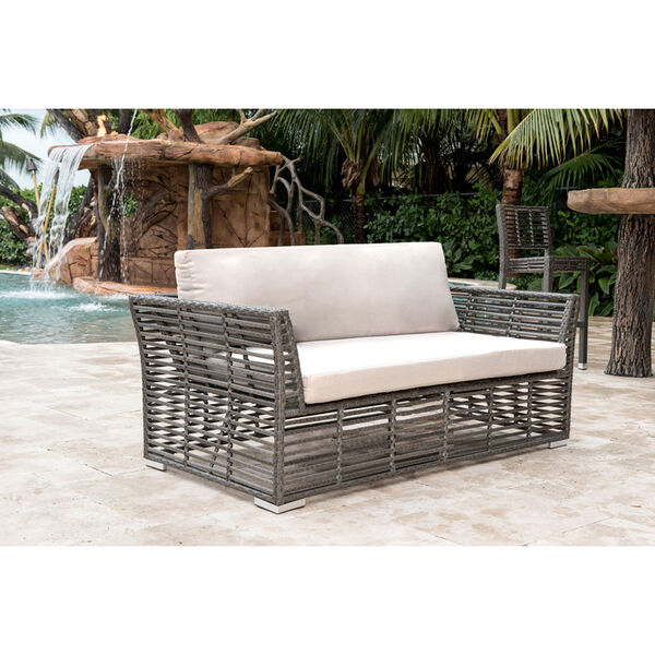 Intech Grey Outdoor Loveseat with Standard cushion, image 1