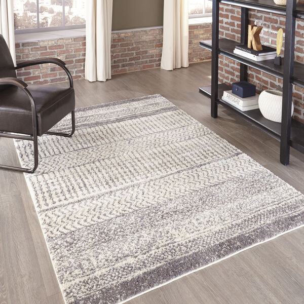 Lima Abstract Shag Ivory Rectangular: 9 Ft. 3 In. x 12 Ft. 6 In. Rug, image 2