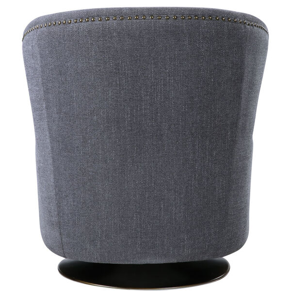 Biscay Dark Charcoal Gray Swivel Chair, image 4