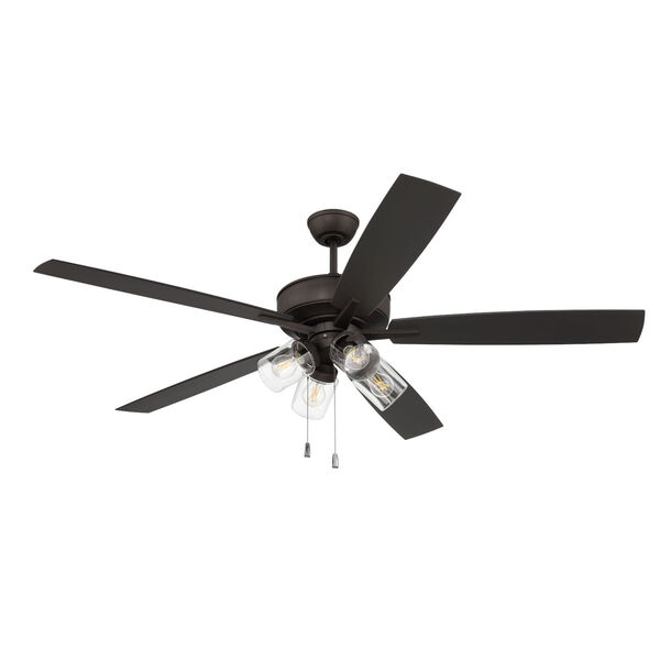 Super Pro Espresso 60-Inch LED Ceiling Fan with Clear Glass, image 6