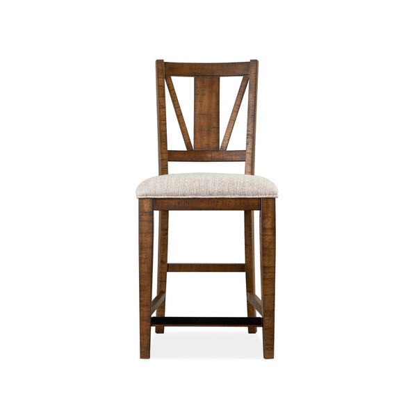 Bay Creek Aged Bronze Wood Counter Chair with Upholstered Seat, image 1