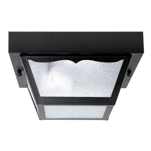 Black 10-Inch Two Light Outdoor Flush Mount, image 1