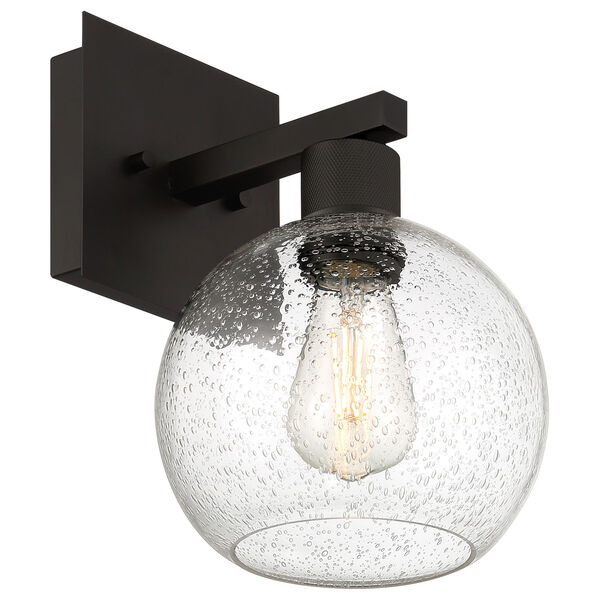 Port Nine Black Globe Outdoor One-Light LED Wall Sconce with Clear Glass, image 4