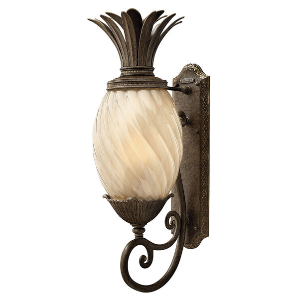Plantation Large Outdoor Wall Mount with Light Amber Glass, image 1