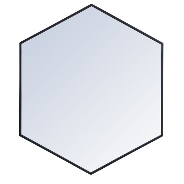 Eternity Black 38-Inch Hexagon Mirror, image 1