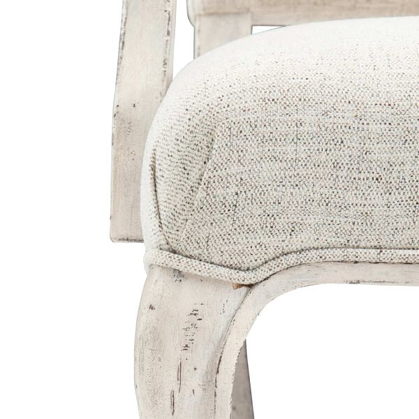 Mirabelle Whitewashed Cotton and Gray Arm Chair, image 5