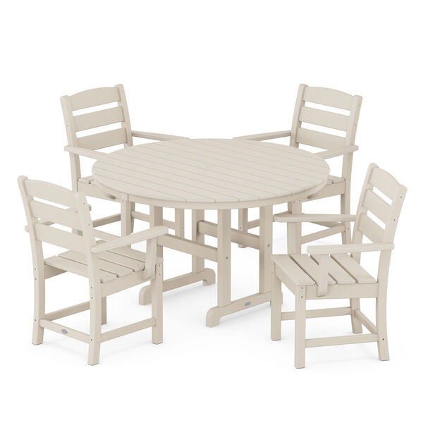 Lakeside Sand Round Arm Chair Dining Set, 5-Piece, image 1