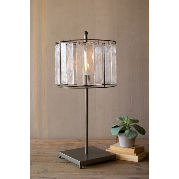 Gray 31-Inch One-Light Table Lamp with Glass Chimes, image 1
