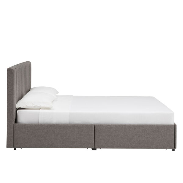 Jaeger Gray Storage Platform Bed with Channel Headboard, image 4