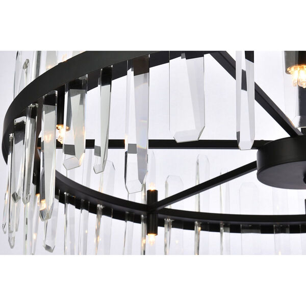 Serena Black and Clear 36-Inch Round Chandelier, image 4