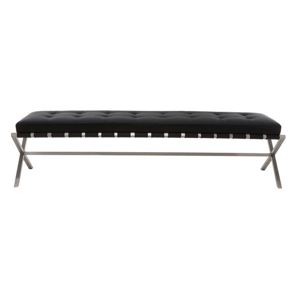 Auguste Black 59-Inch Occasional Bench, image 2