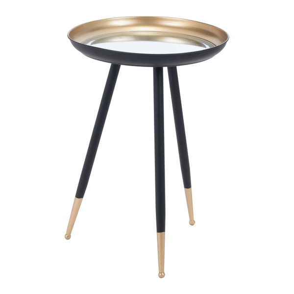 Everly Gold and Black Accent Table, image 1