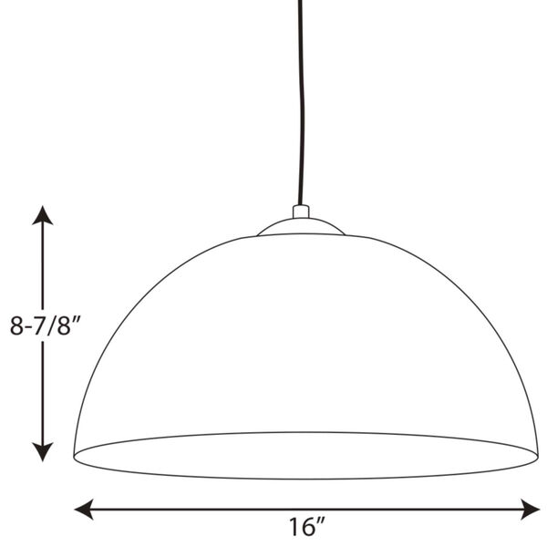 Dome Antique Bronze LED 16-Inch One-Light Pendant, image 3
