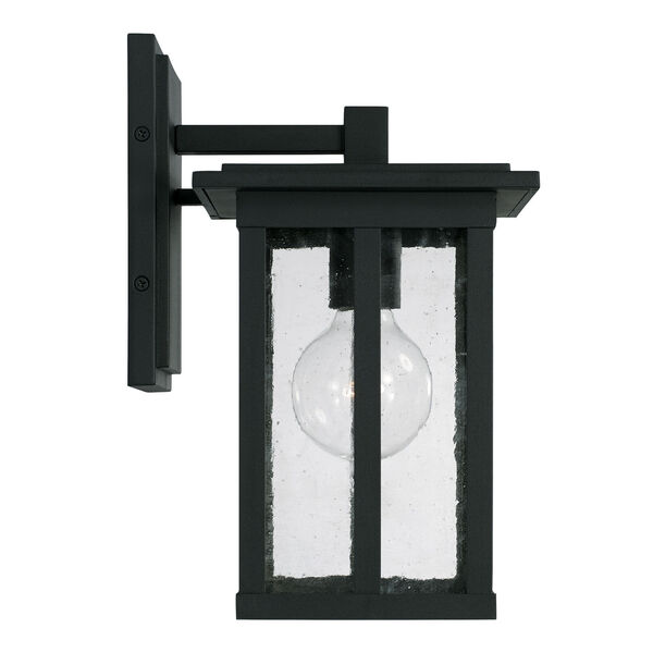 Barrett Black One-Light Outdoor Wall Lantern with Antiqued Glass, image 4