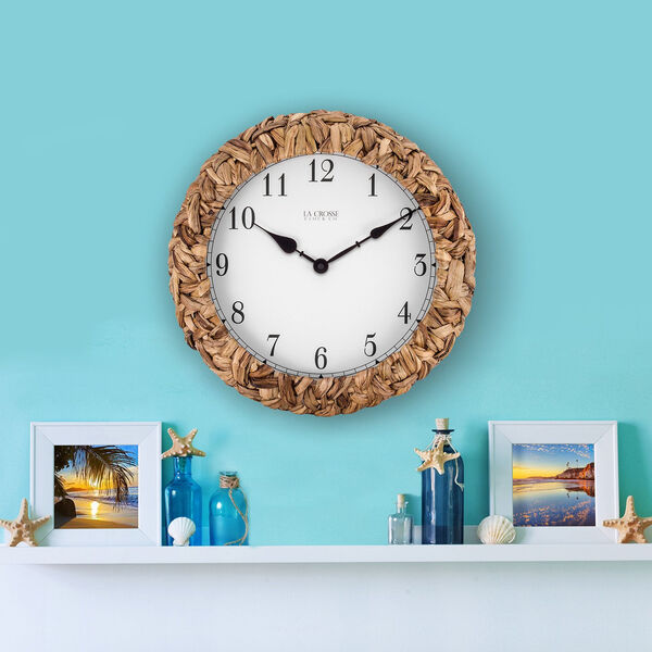 Natural Palm Leaf Wrapped Clock, image 3