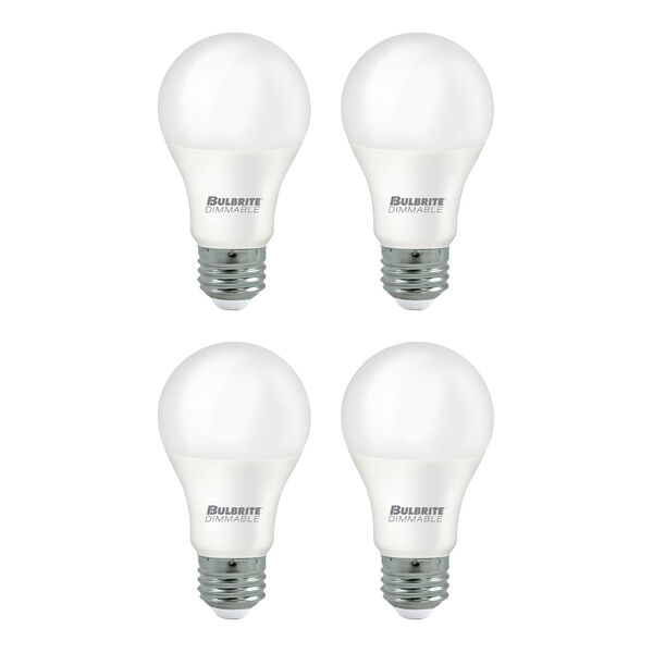 Pack of 4 Frost A19 LED Medium E26 Dimmable 11W 3000K Light Bulb, image 1