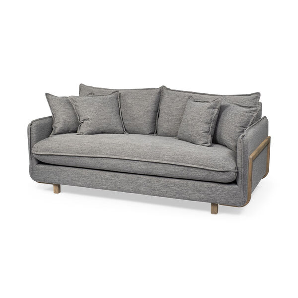 Roy I Castlerock Gray Upholstered Three Seater Sofa, image 1