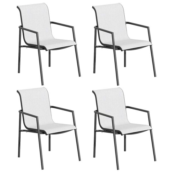Orso White Black Sling Armchair , Set of Four, image 1