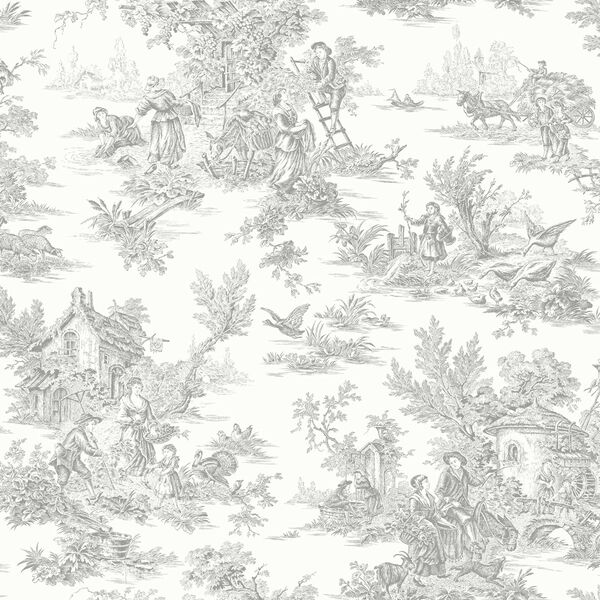 Campagne Toile Grey Wallpaper, image 2