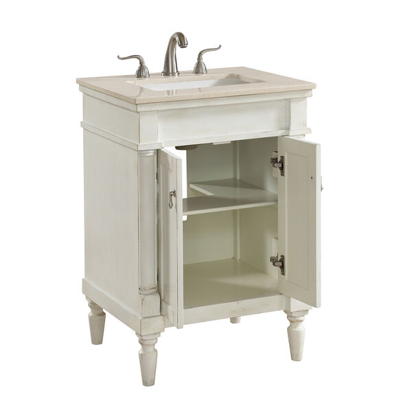 Lexington Antique Frosted White Vanity Washstand, image 3