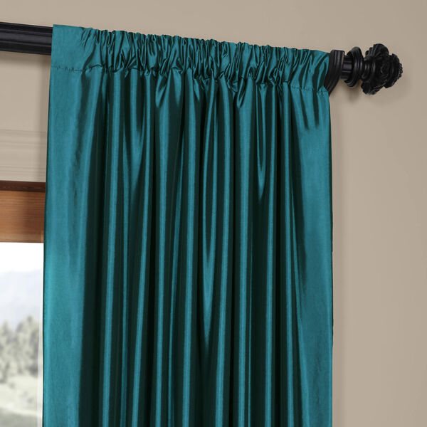 Mediterranean Faux Silk Taffeta Single Panel Curtain 50 x 84, image 3