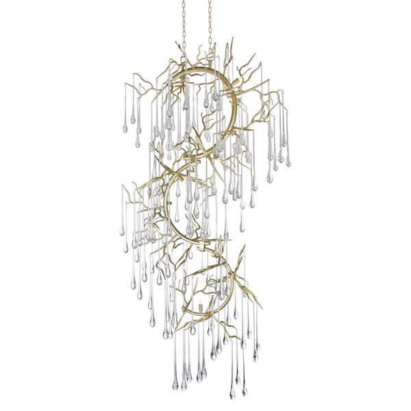 Anita Gold Leaf 12-Light 18-Inch Chandelier with K9 Clear Crystal, image 1
