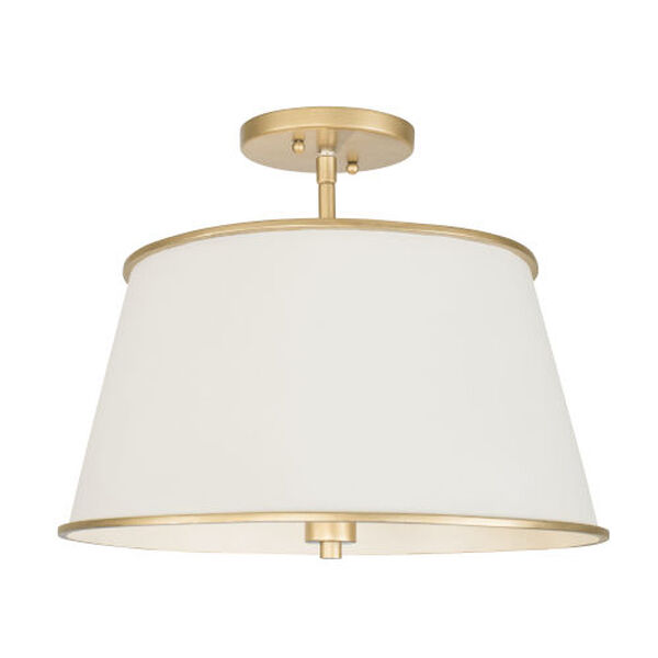 Coco Matte White and French Gold Four-Light Semi-Flush Mount, image 1