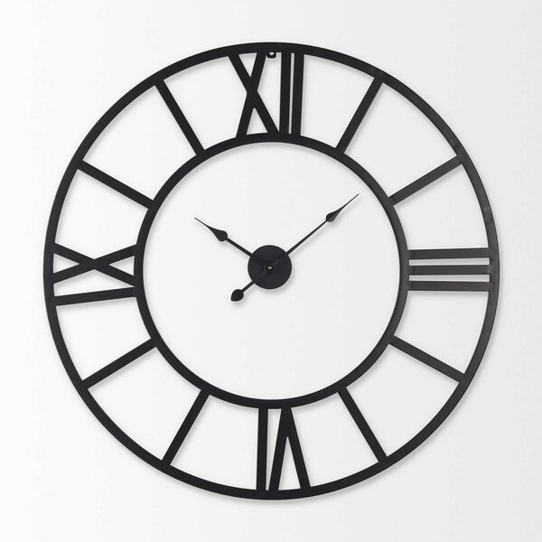 Stoke Black Iron Round Wall Clock, image 2