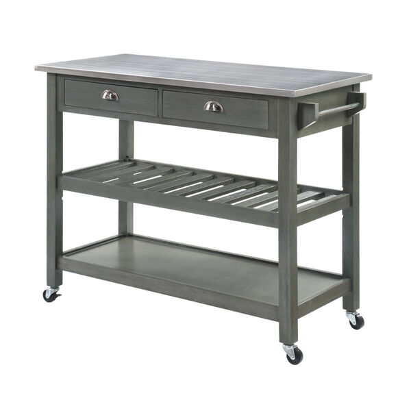 American Heritage 3 Tier Stainless Steel Kitchen Cart with Drawers, image 3