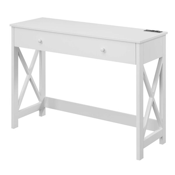Oxford White Desk with Charging Station, image 4