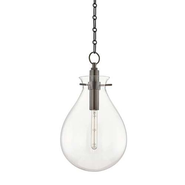 Ivy Old Bronze Clear Glass One-Light LED Pendant, image 1