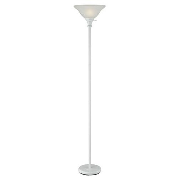 White Torchiere Floor Lamp, image 1